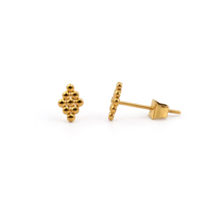 Goldfarbene Edelstahl Ohrstecker mit Cluster-Design, filigraner Damenschmuck